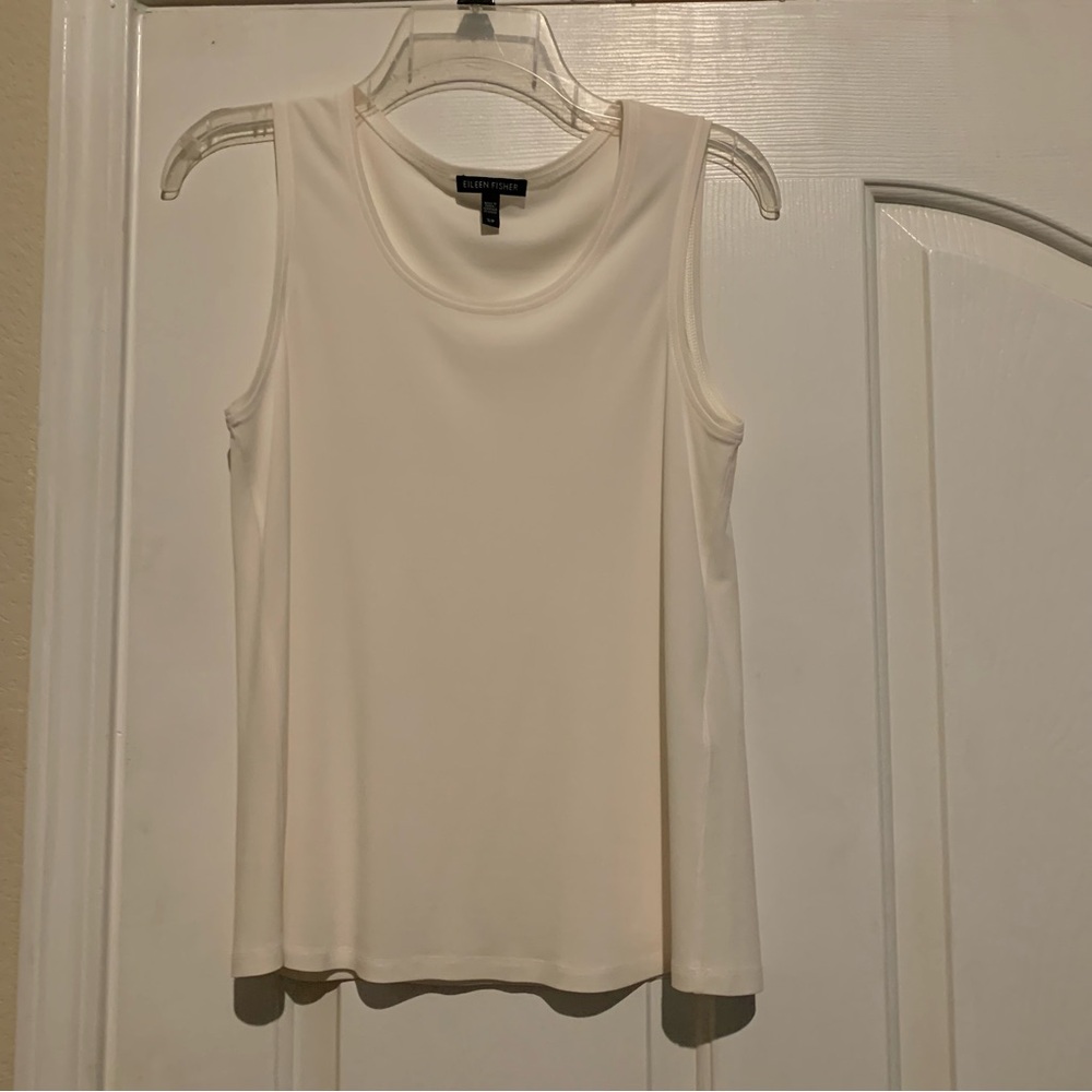 Women’s Eileen Fisher Georgette Crepe Ballet Neck Tank